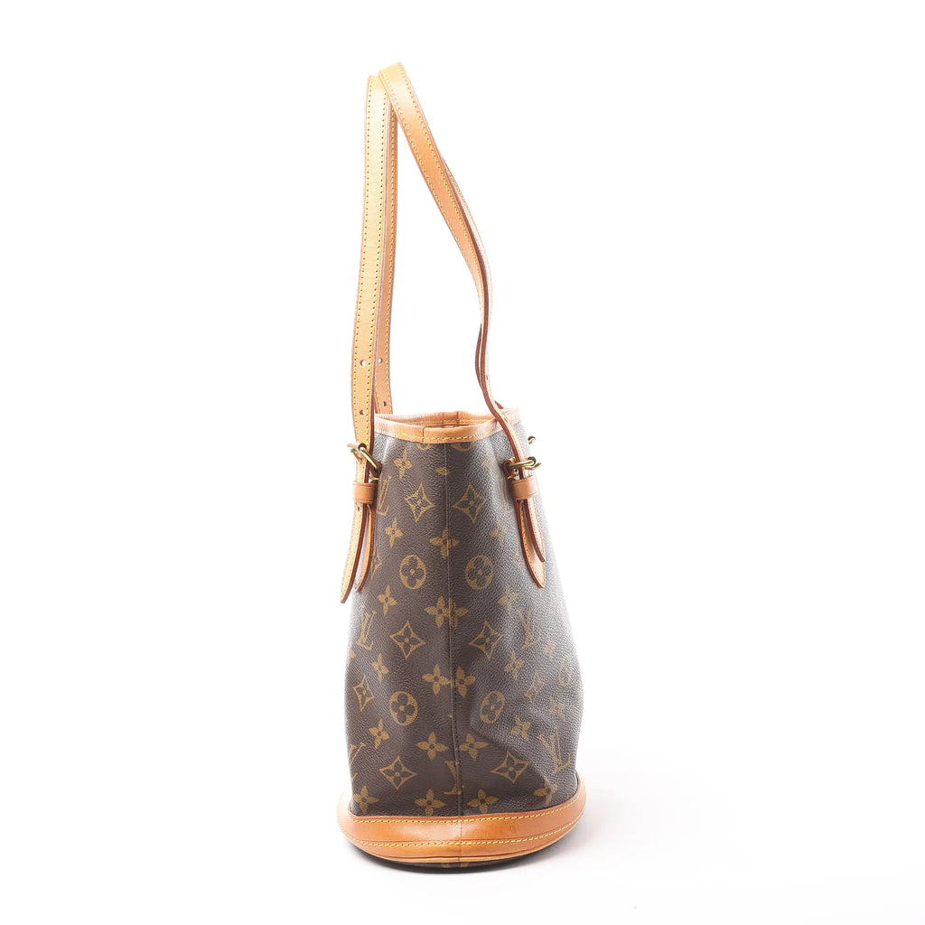 Louis Vuitton Bucket PM Monogram Canvas Shoulder Bag in Brown M42238