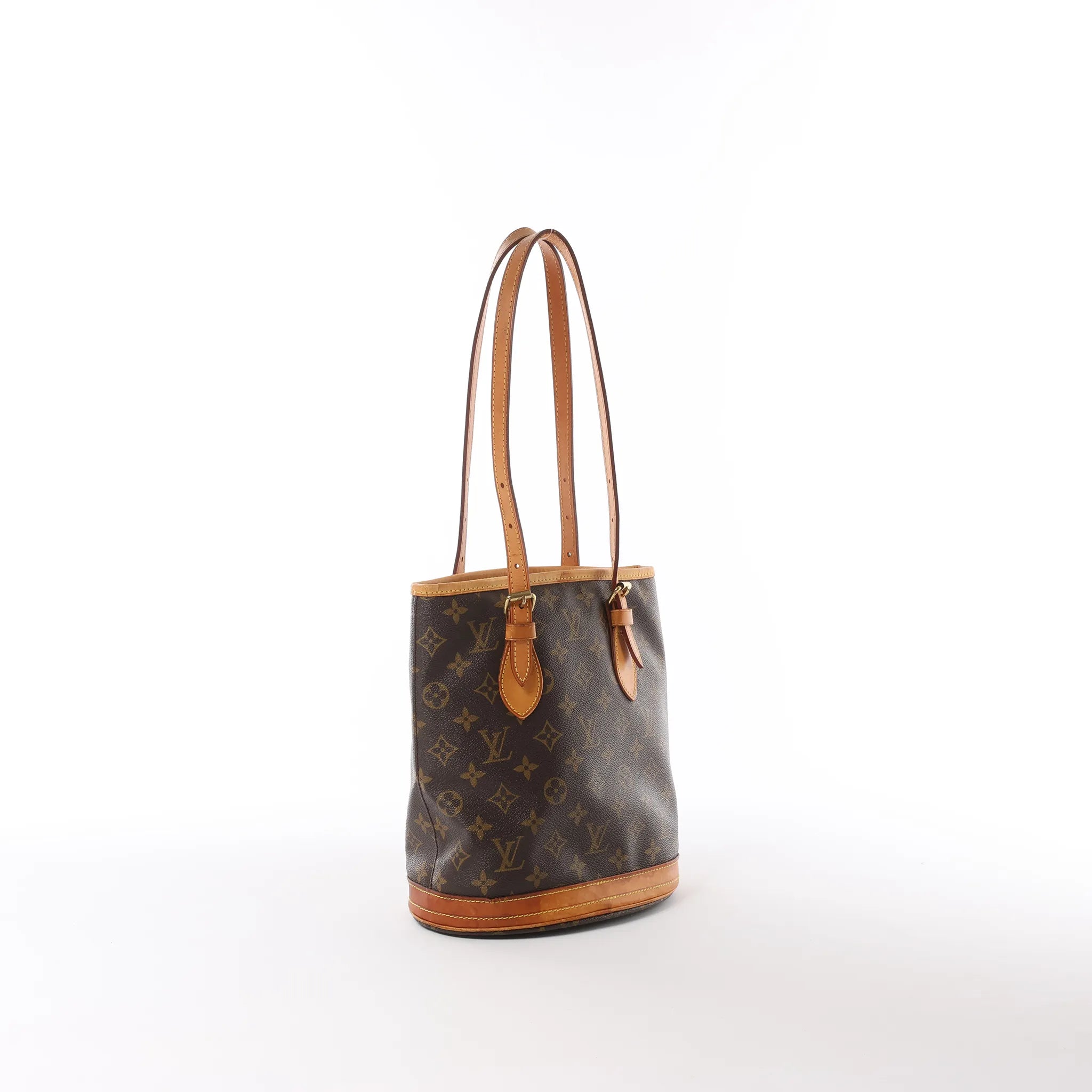 Louis Vuitton Bucket PM Monogram Canvas Shoulder Bag in Brown M42238