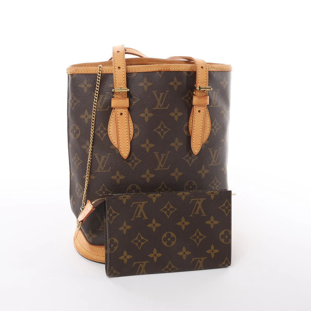 Louis Vuitton Bucket PM Monogram Canvas Shoulder Bag in Brown M42238