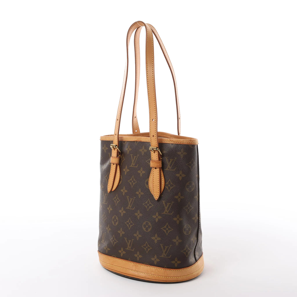 Louis Vuitton Bucket PM Monogram Canvas Shoulder Bag in Brown M42238