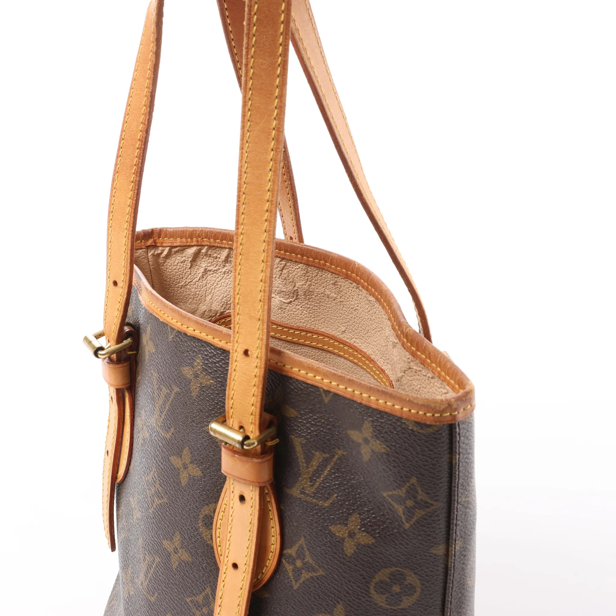 Louis Vuitton Bucket PM Monogram Canvas Shoulder Bag in Brown M42238