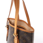 Louis Vuitton Bucket PM Monogram Canvas Shoulder Bag in Brown M42238