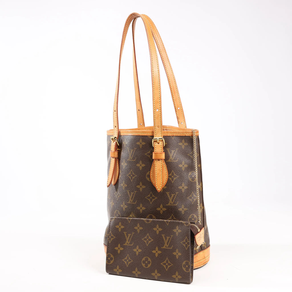 Louis Vuitton Monogram Canvas Bucket PM Shoulder Bag in Brown M42238