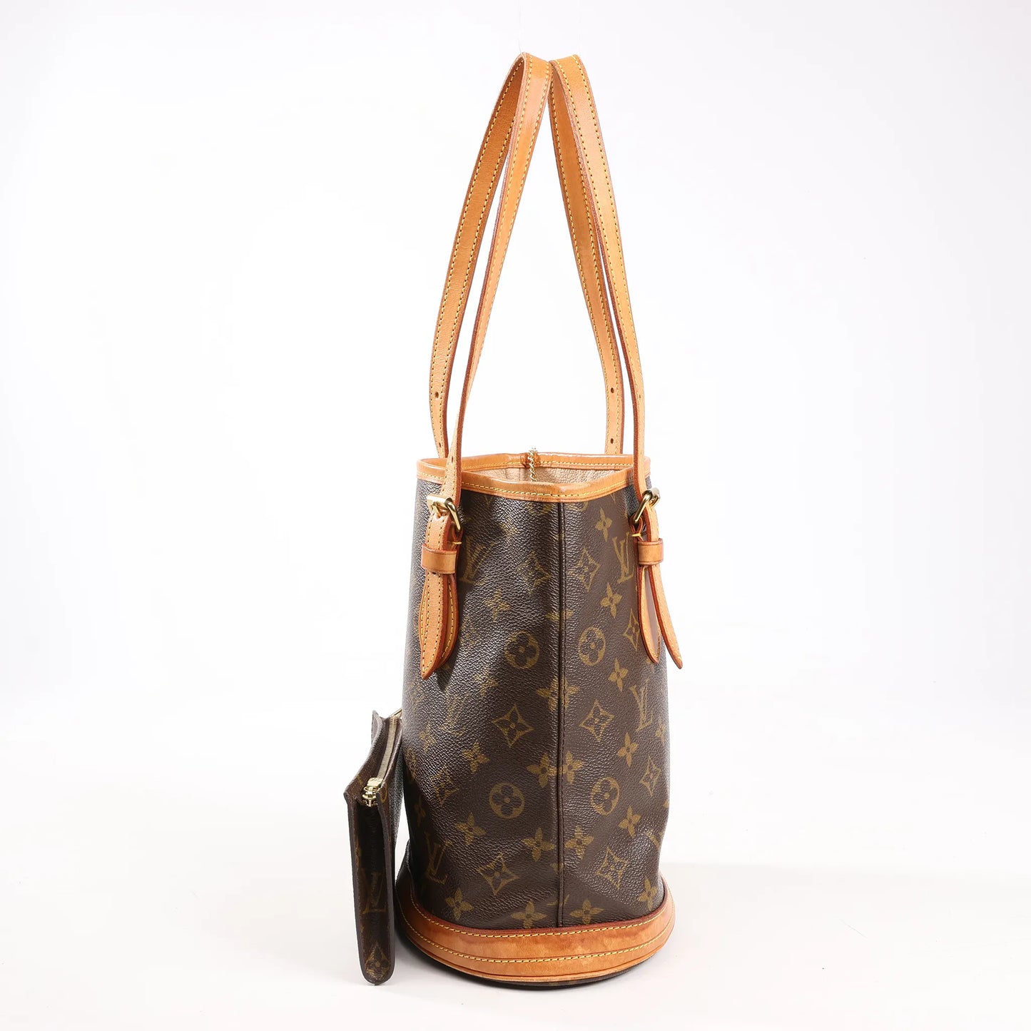 Louis Vuitton Monogram Canvas Bucket PM Shoulder Bag in Brown M42238
