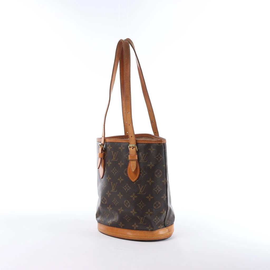 Louis Vuitton Bucket PM Monogram Canvas Shoulder Bag in Brown M42238