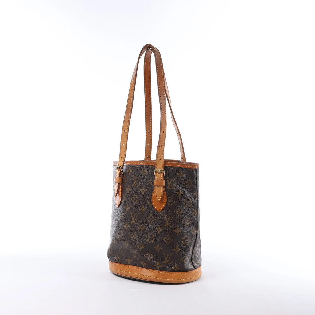 Louis Vuitton Bucket PM Monogram Canvas Shoulder Bag in Brown M42238