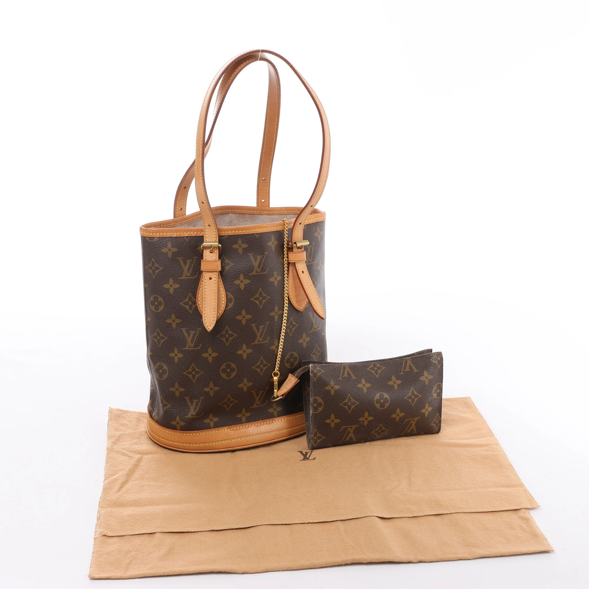 Louis Vuitton Bucket PM Monogram Shoulder Bag in Brown M42238