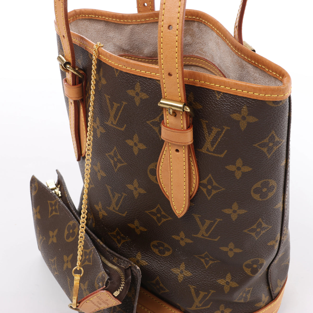 Louis Vuitton Bucket PM Monogram Shoulder Bag in Brown M42238