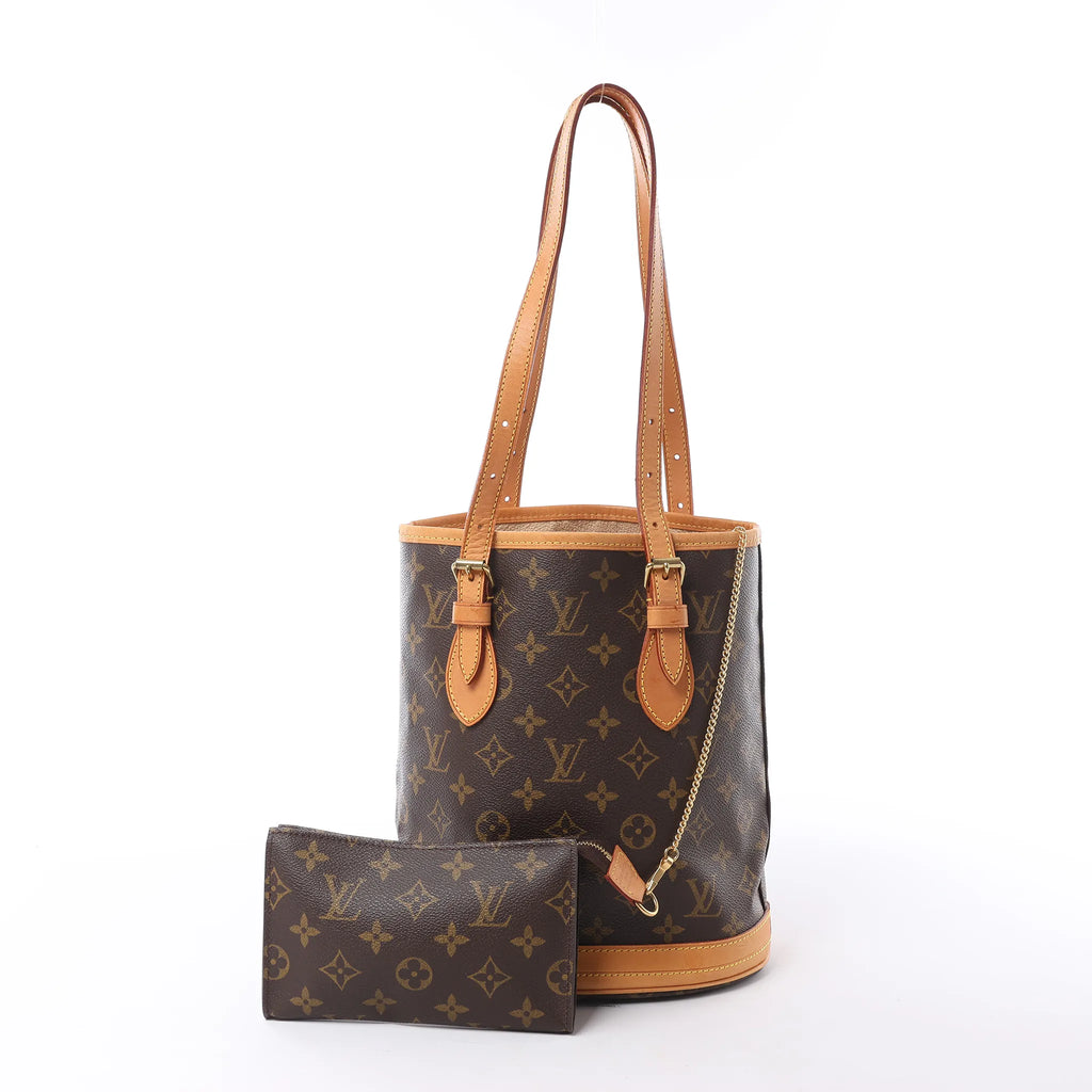 Louis Vuitton Bucket PM Monogram Canvas Shoulder Bag in Brown M42238