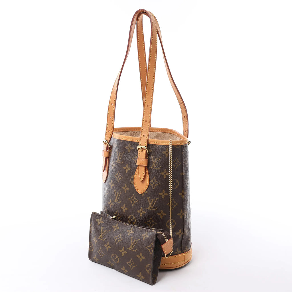 Louis Vuitton Bucket PM Monogram Canvas Shoulder Bag in Brown M42238