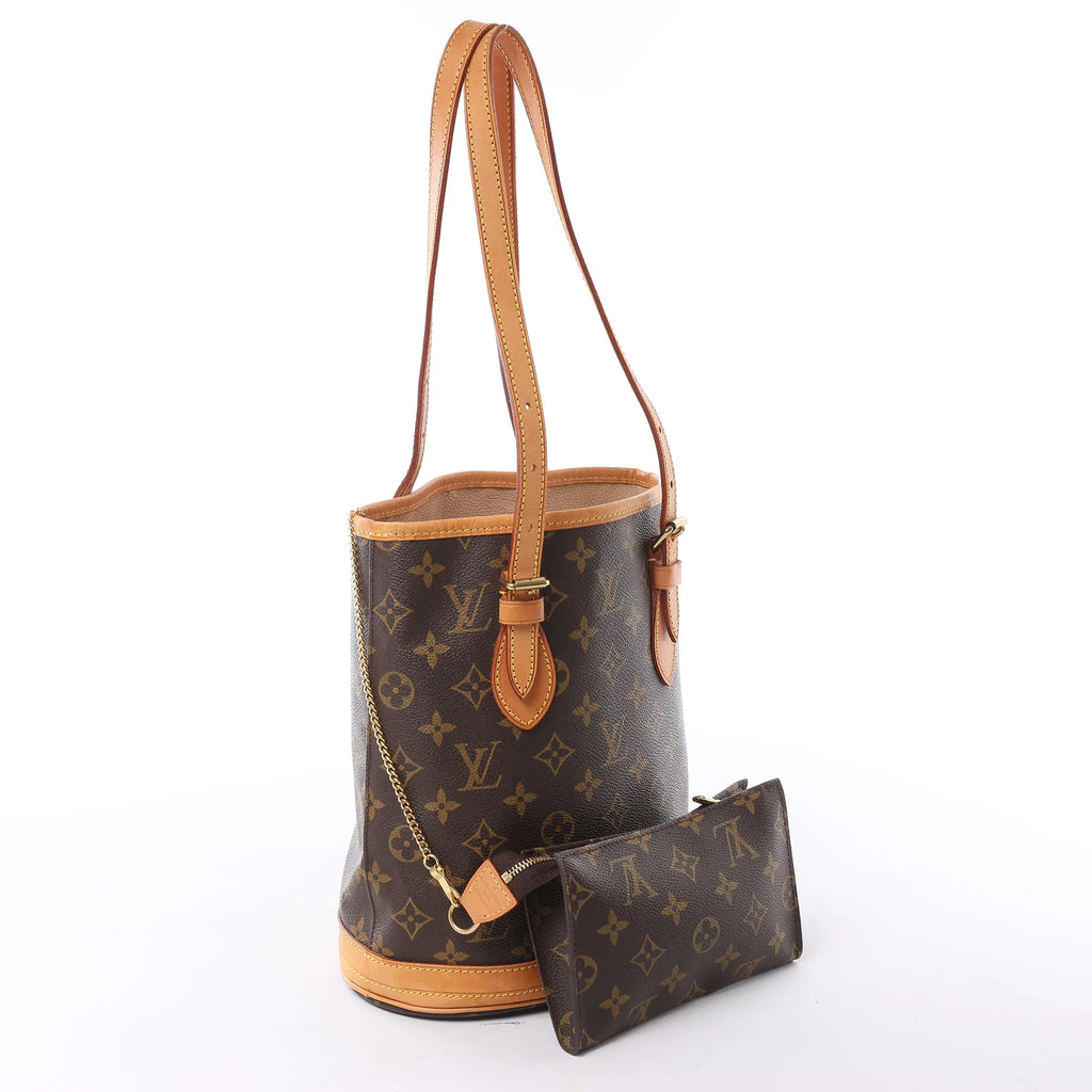 Louis Vuitton Bucket PM Monogram Canvas Shoulder Bag in Brown M42238