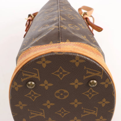 Louis Vuitton Bucket PM Monogram Canvas Shoulder Bag in Brown M42238