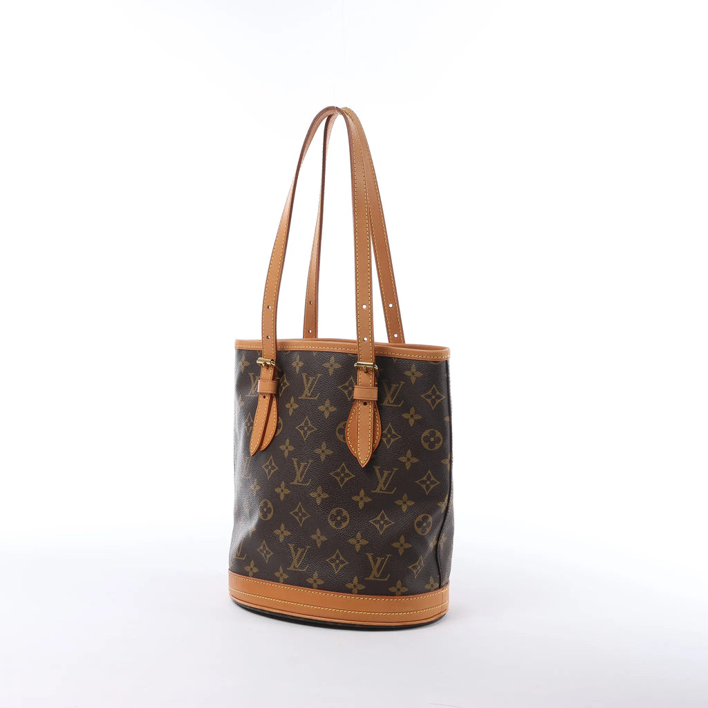 Louis Vuitton Bucket PM Monogram Canvas Shoulder Bag in Brown M42238