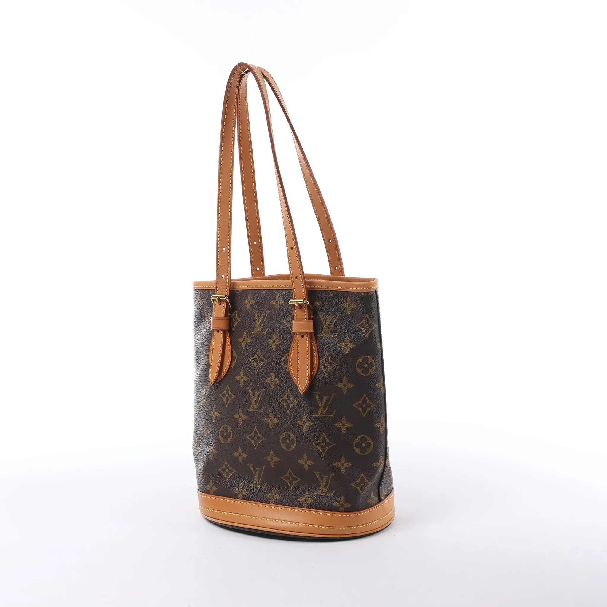 Louis Vuitton Bucket PM Monogram Canvas Shoulder Bag in Brown M42238