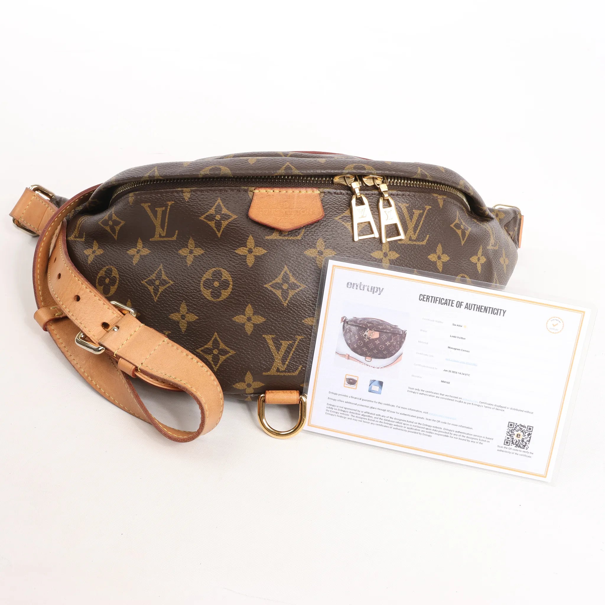 Louis Vuitton Bum Bag Monogram Canvas Crossbody Bag in Brown M43644