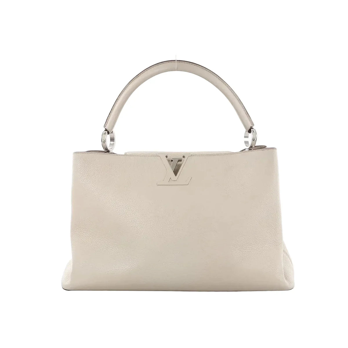Louis Vuitton Capucines GM Taurillon Leather Handbag in Beige