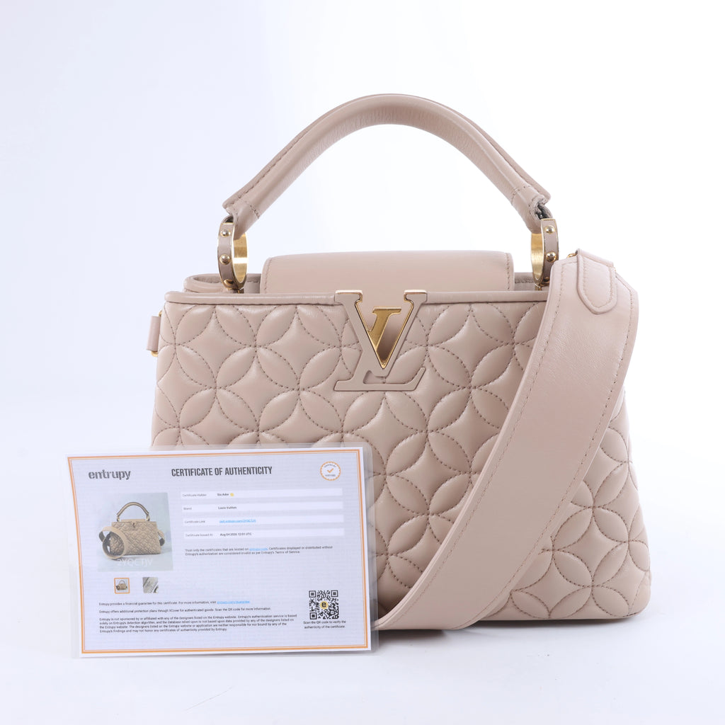 Bolso Louis Vuitton Capucines BB de piel Parnassea de 2 vías en beige M94688