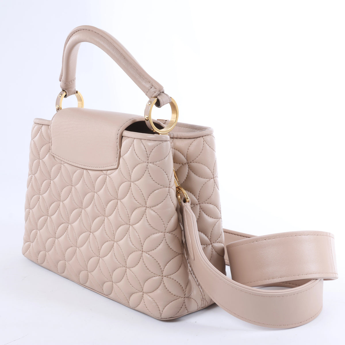 Bolso Louis Vuitton Capucines BB de piel Parnassea de 2 vías en beige M94688