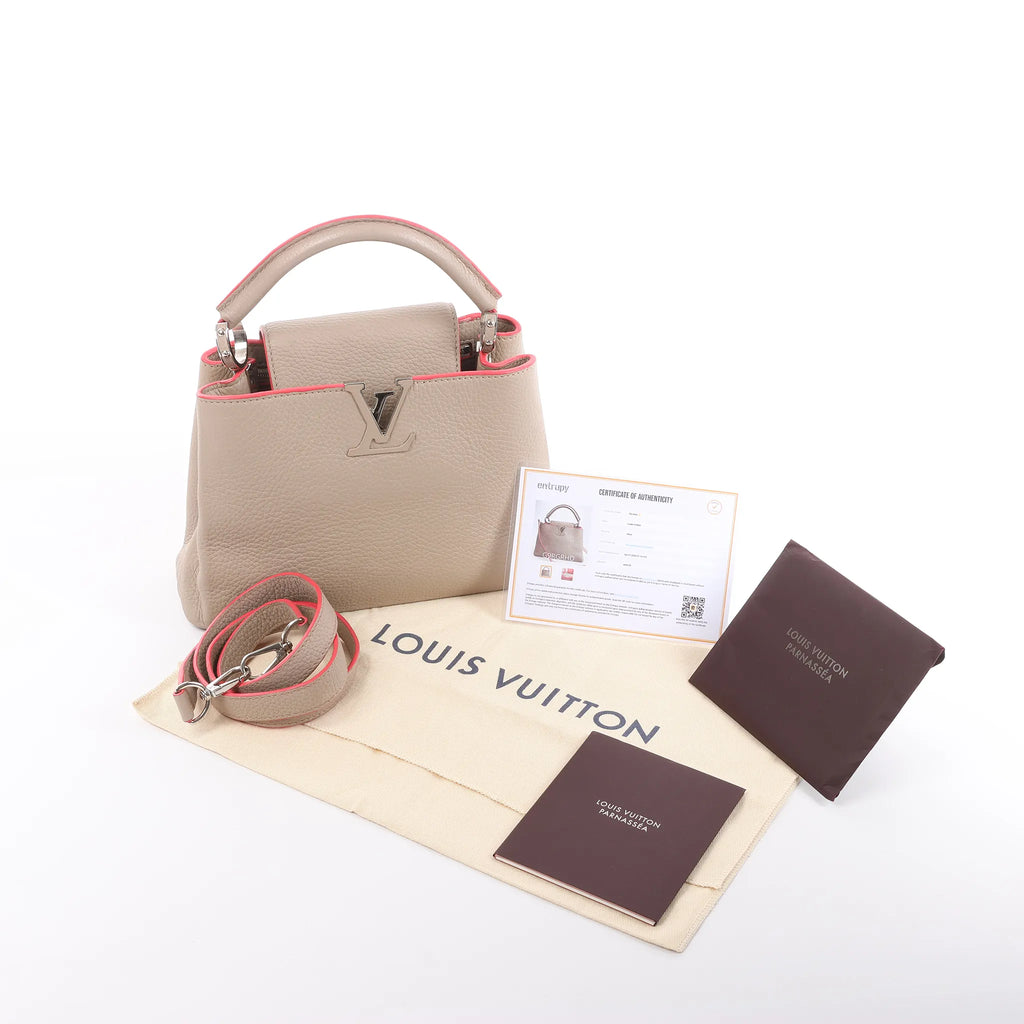 Louis Vuitton Capucines BB Parnassea Leather 2Way Handbag in Beige M94688