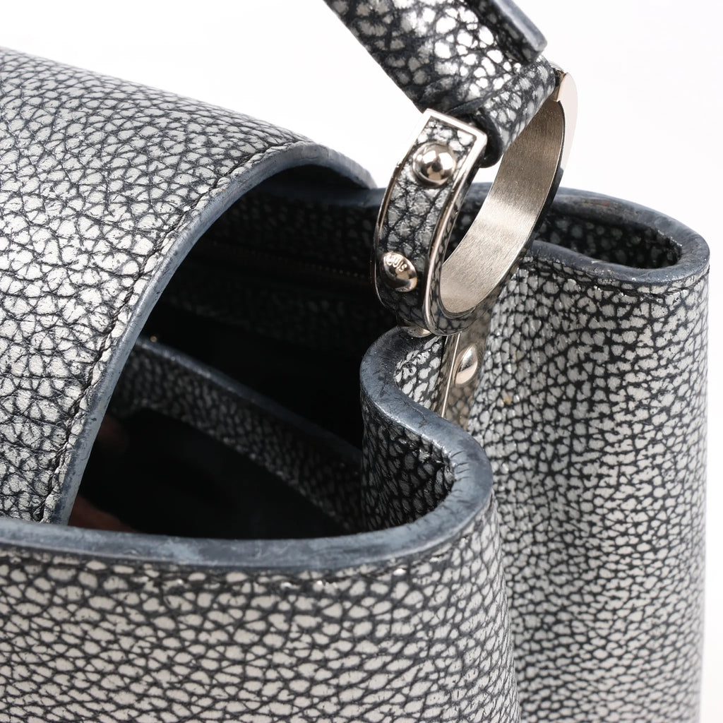 Louis Vuitton Taurillon Capucines MM Handbag in Silver