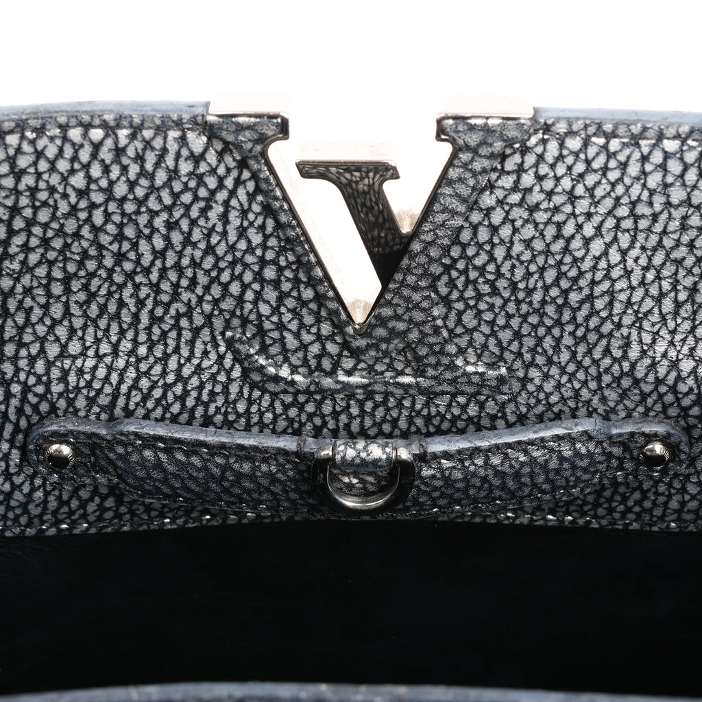 Louis Vuitton Taurillon Capucines MM Handbag in Silver