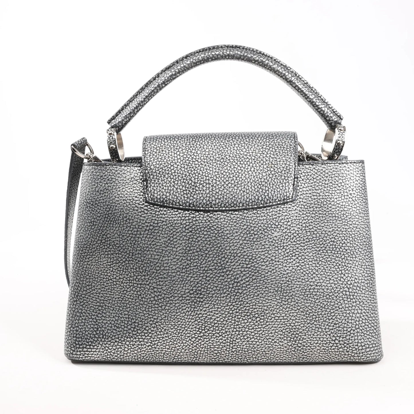 Louis Vuitton Taurillon Capucines MM Handtasche in Silber