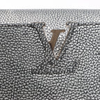 Louis Vuitton Taurillon Capucines MM Handbag in Silver
