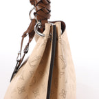 Louis Vuitton Carmel Perforated Mahina Leather Hobo Shoulder Bag in in Beige Crème M53188