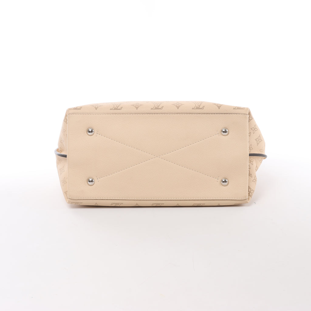 Louis Vuitton Carmel Perforated Mahina Leather Hobo Shoulder Bag in in Beige Crème M53188