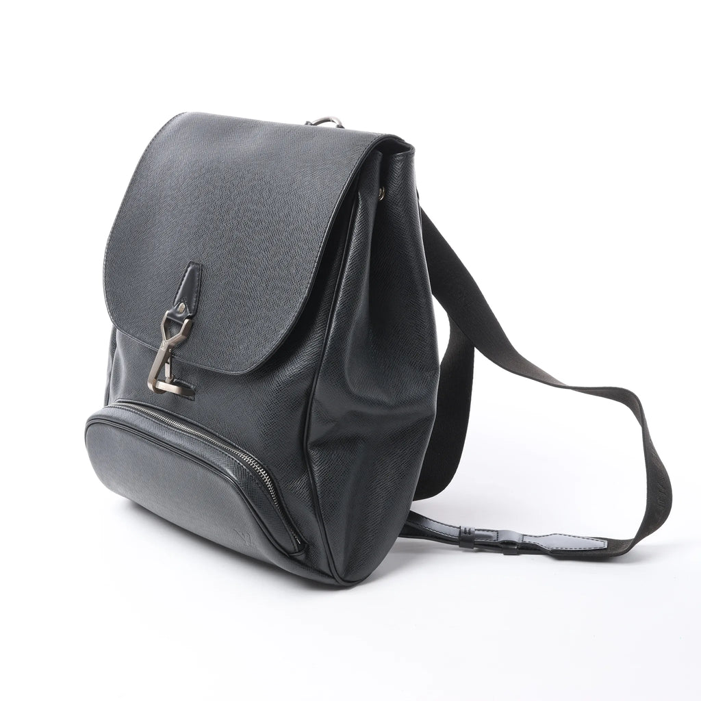 Louis Vuitton Cassiar Taiga Leather Backpack in Black M30172