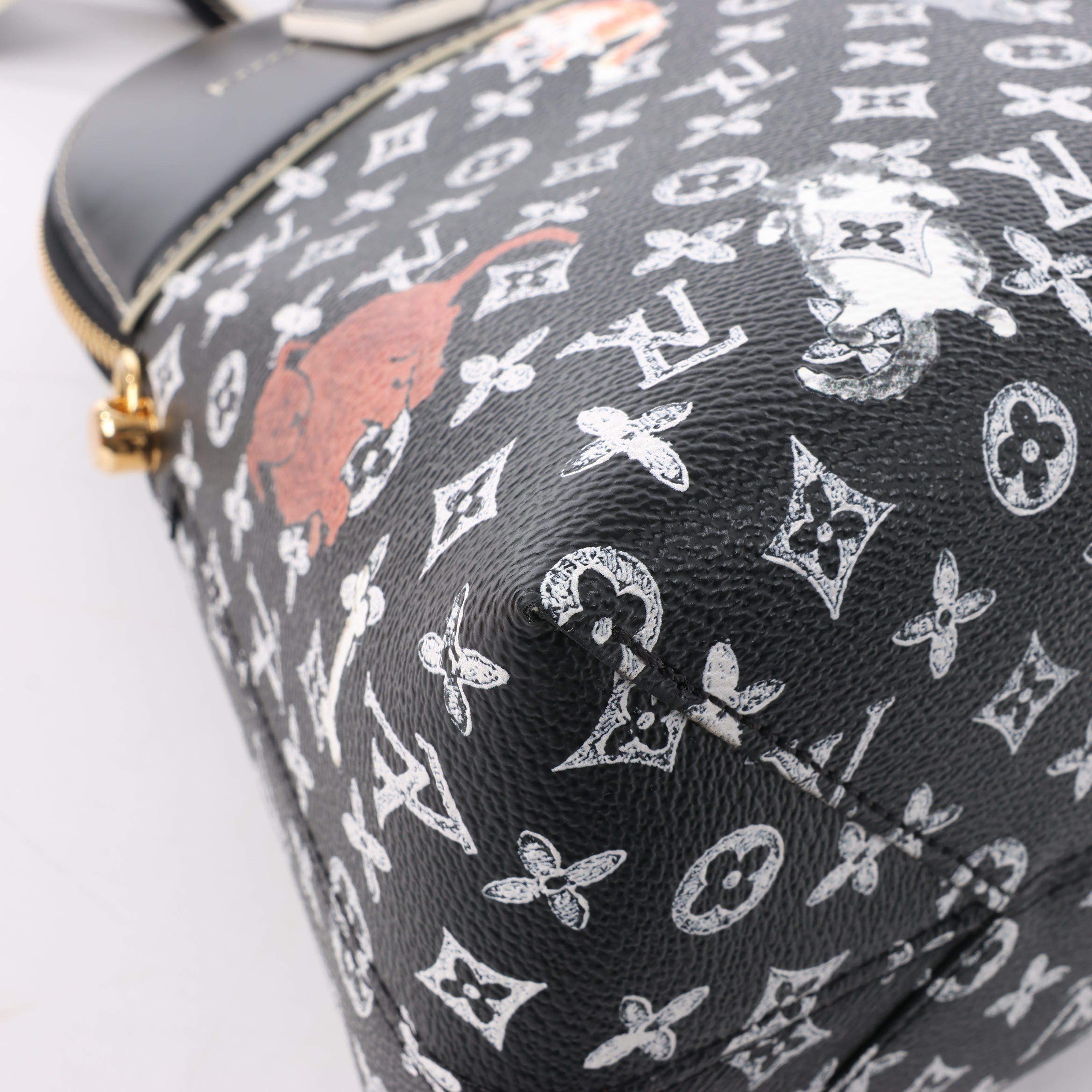 Louis Vuitton Catogram Alma Souple 2Way Shoulder Bag in Black M44403
