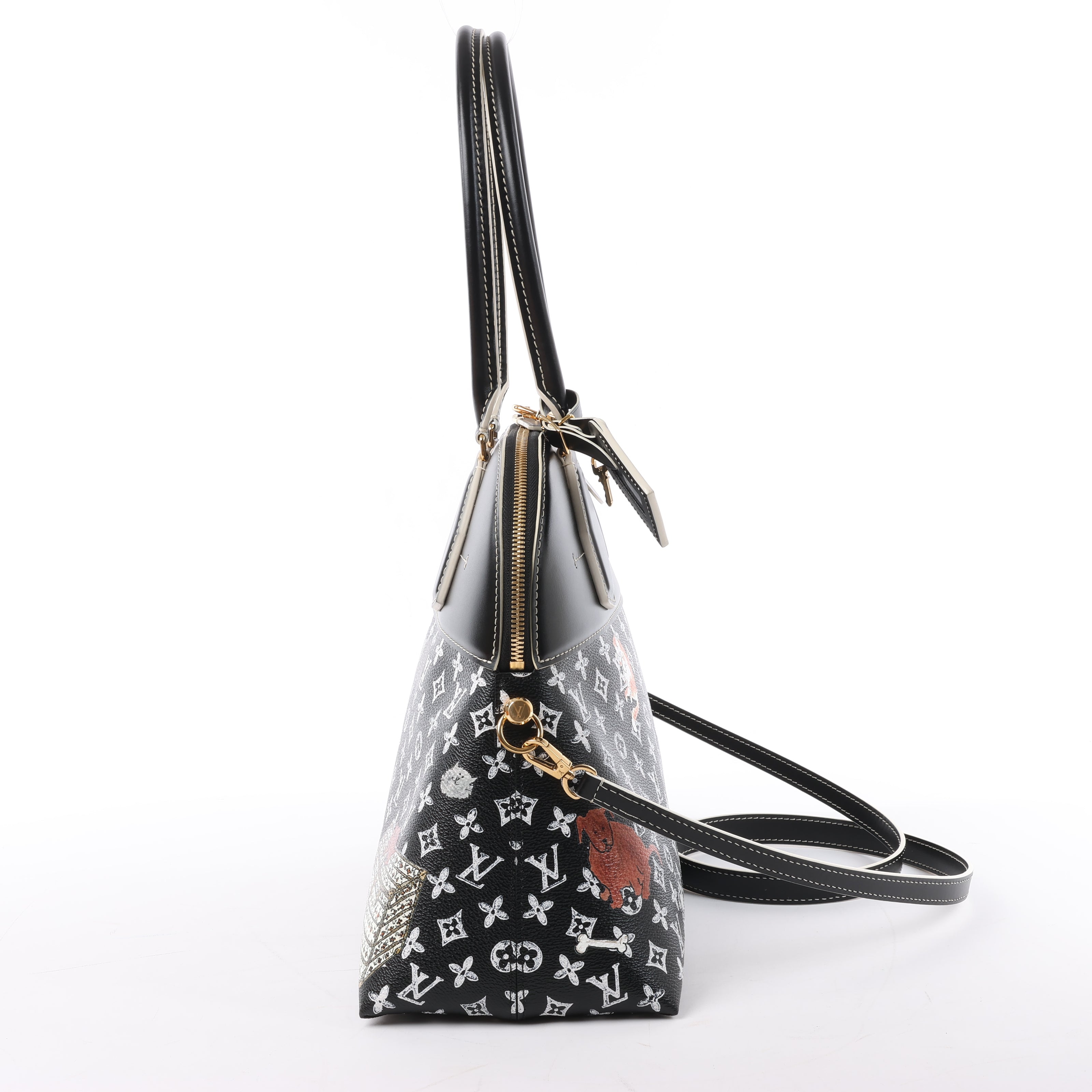 Louis Vuitton Catogram Alma Souple 2Way Shoulder Bag in Black M44403