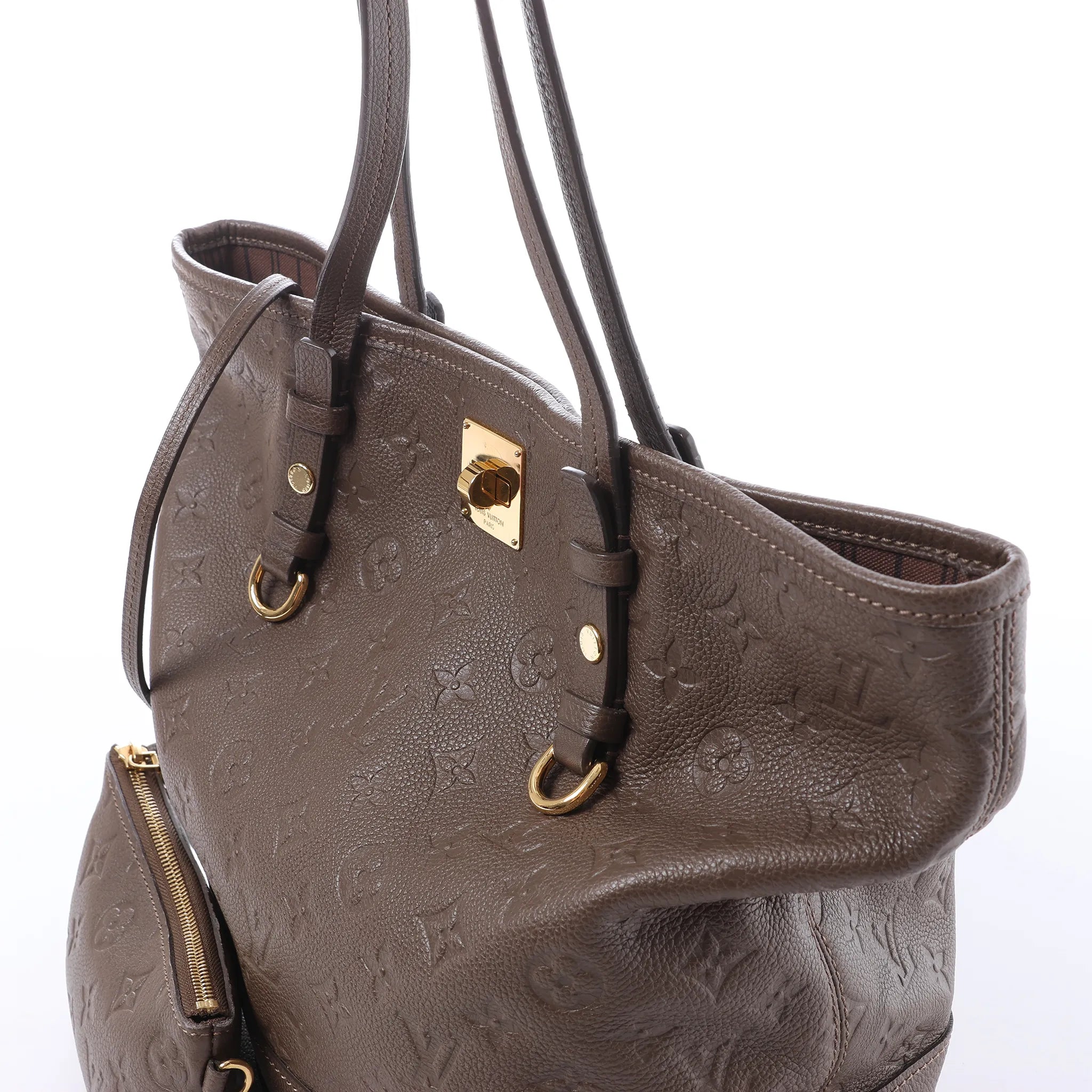 Louis Vuitton Citadin PM Monogram Empreinte Shoulder Bag in Brown M40516