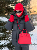 Louis Vuitton City Steamer PM Taurillon 2Way Handbag in Red M51030