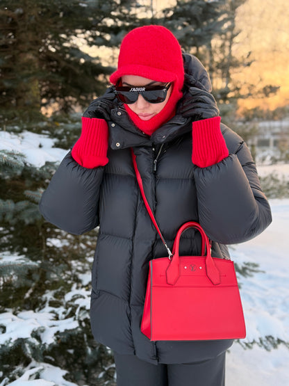 Louis Vuitton City Steamer PM Taurillon 2Way Handbag in Red M51030