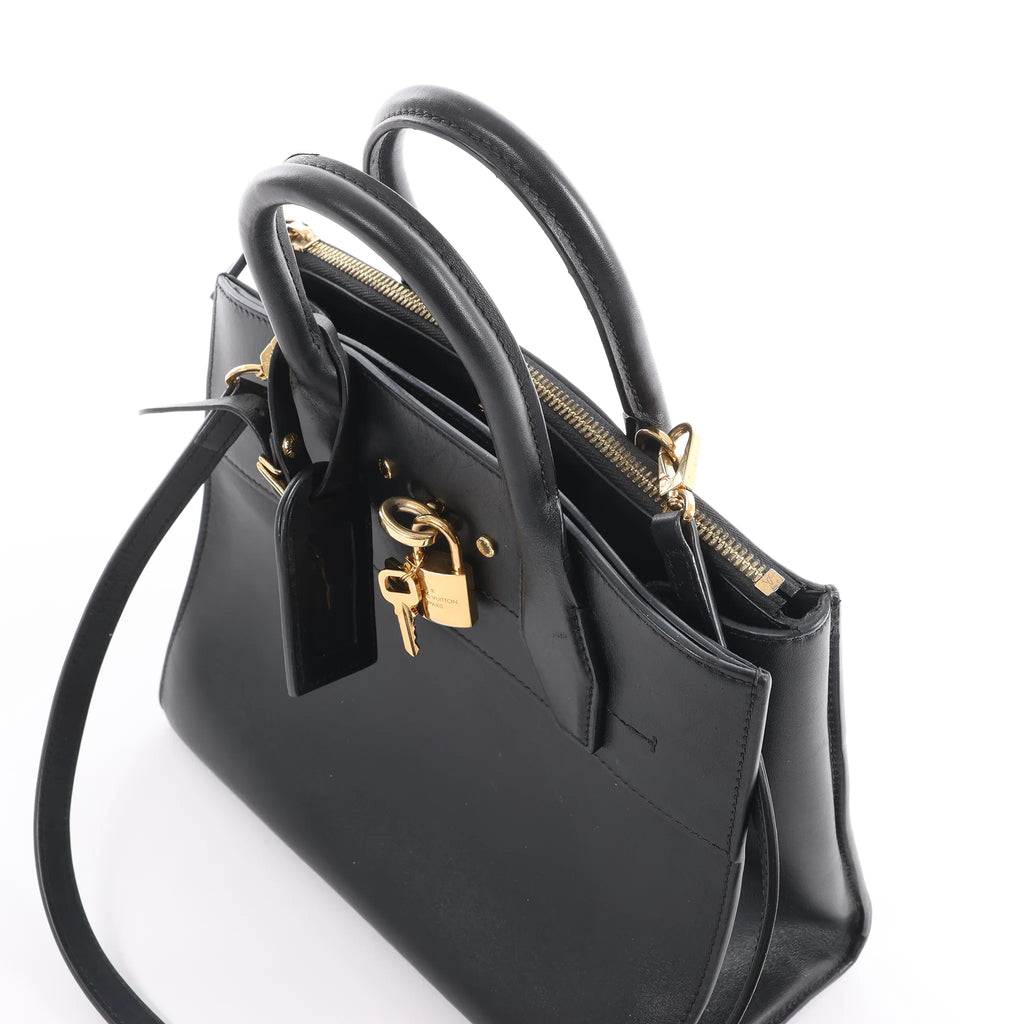 Louis Vuitton City Steamer PM Taurillon 2Way Handbag in Black M53028