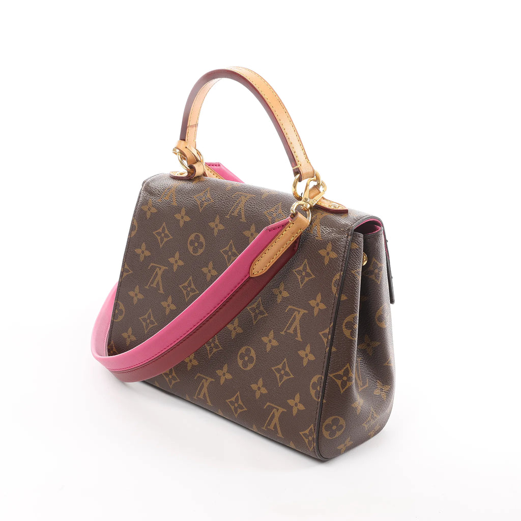 Louis Vuitton Cluny BB Monogram Canvas 2Way Handbag in Brown x Pink M42738