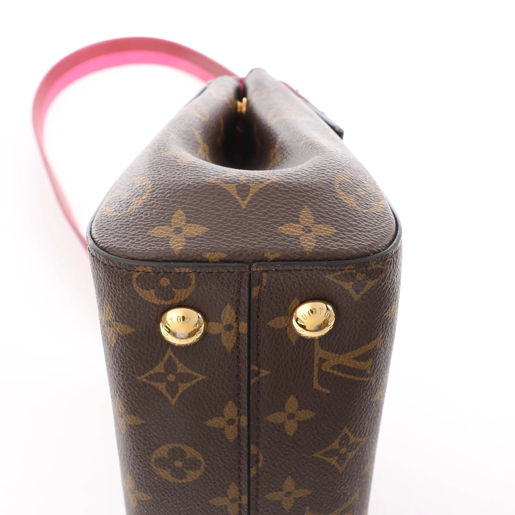 Louis Vuitton Cluny BB Monogram Canvas 2Way Handbag in Brown x Pink M42738