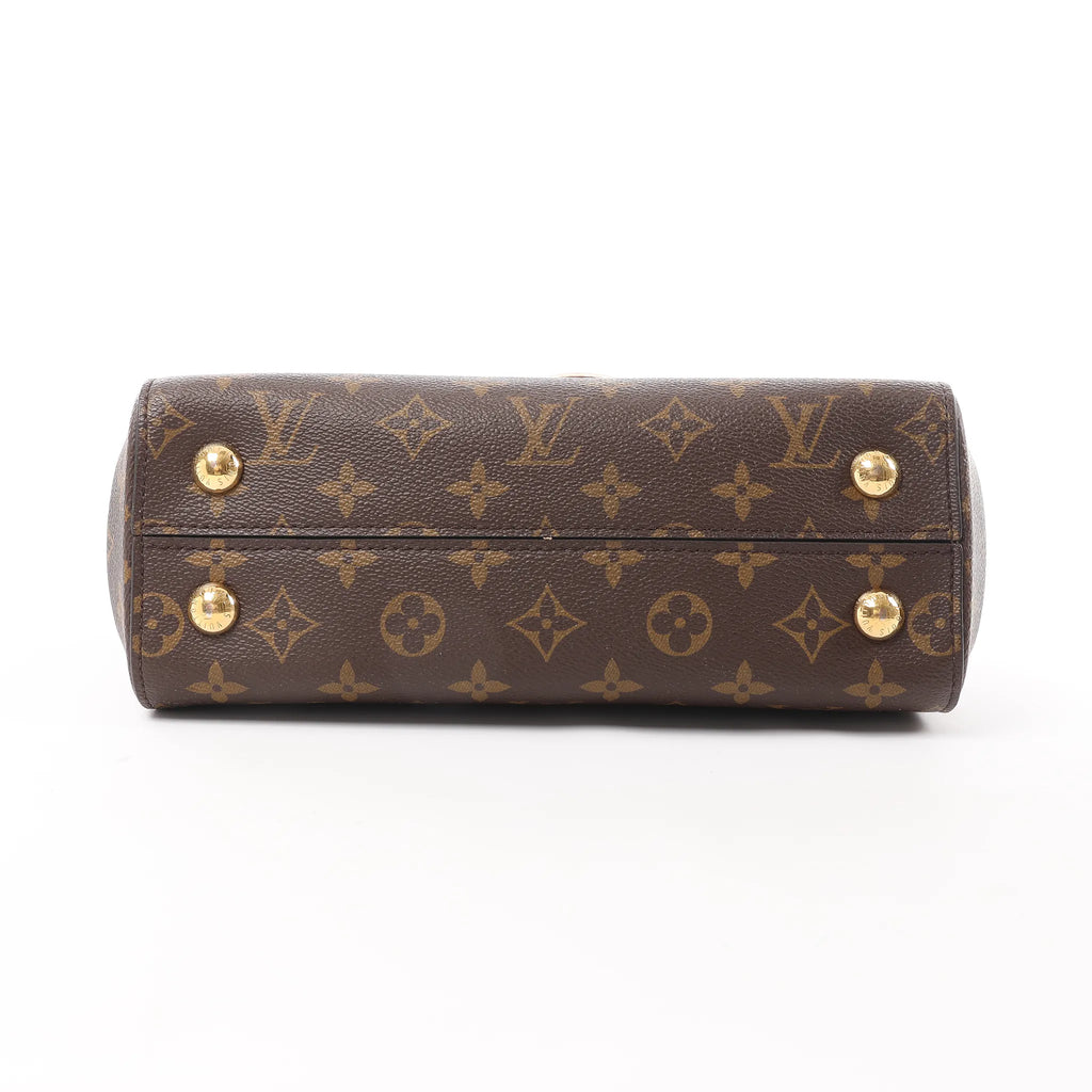 Louis Vuitton Cluny BB Monogram Canvas 2Way Handbag in Brown x Pink M42738