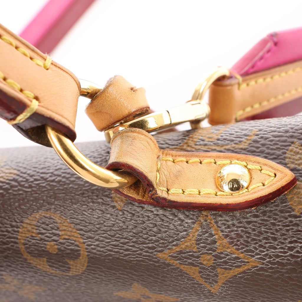 Louis Vuitton Cluny BB Monogram Canvas 2Way Handbag in Brown x Pink M42738
