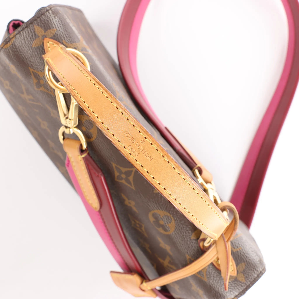 Louis Vuitton Cluny BB Monogram Canvas 2Way Handbag in Brown x Pink M42738