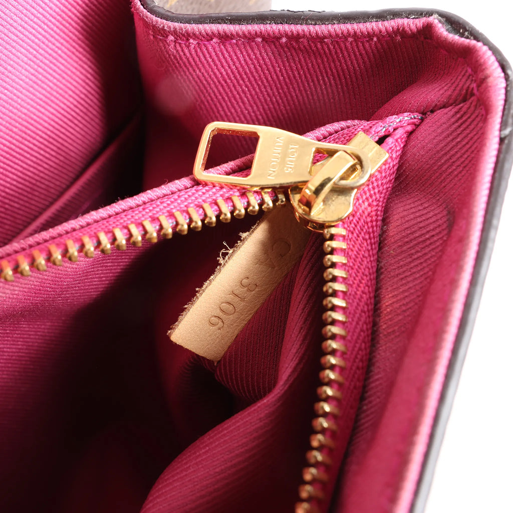 Louis Vuitton Cluny BB Monogram Canvas 2Way Handbag in Brown x Pink M42738