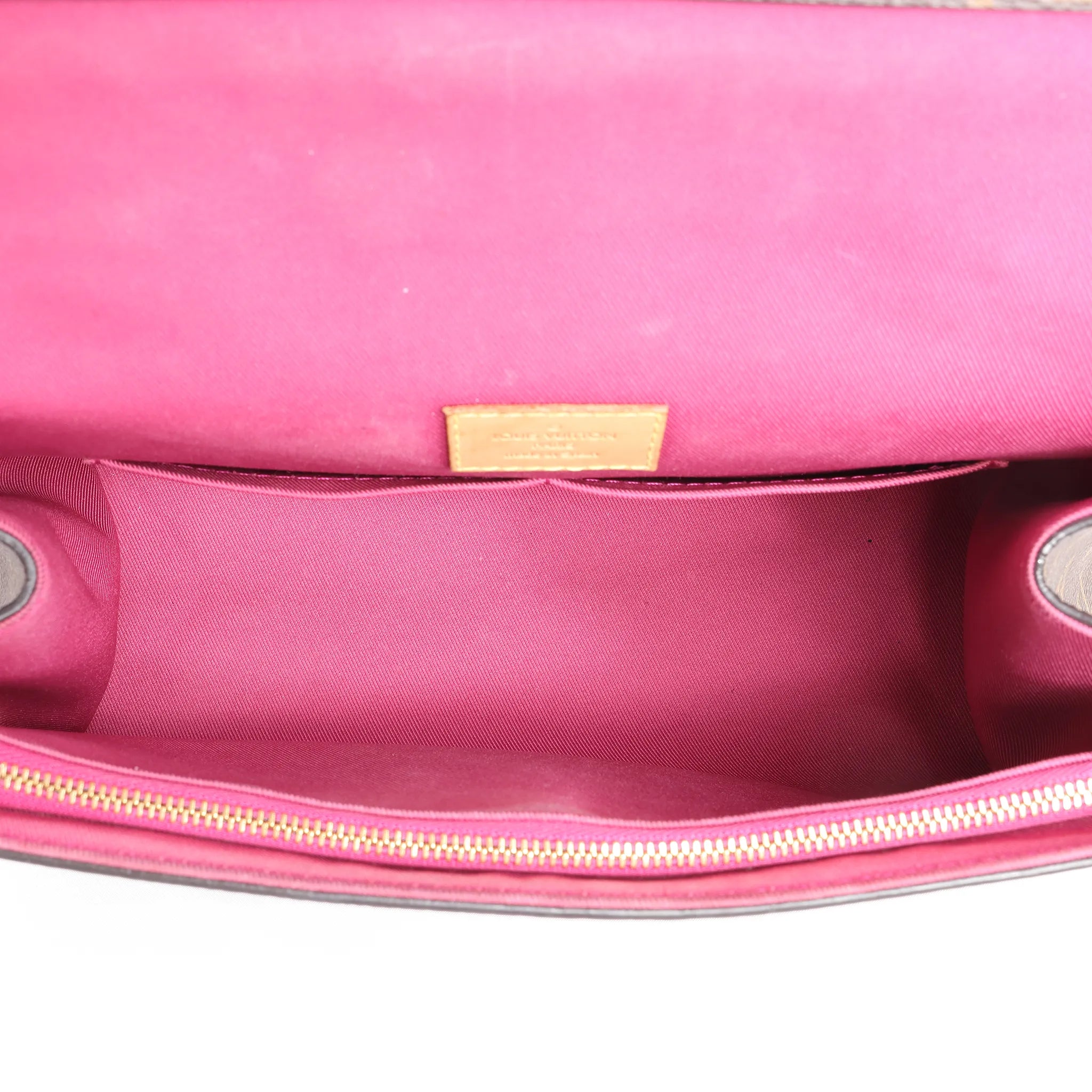 Louis Vuitton Cluny BB Monogram Canvas 2Way Handbag in Brown x Pink M42738