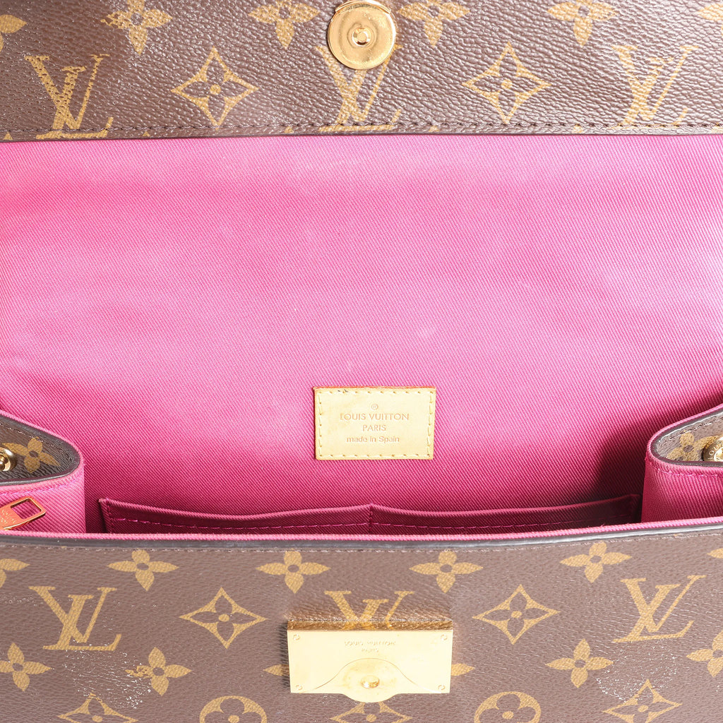 Louis Vuitton Cluny BB Monogram Canvas 2Way Handbag in Brown x Pink M42738