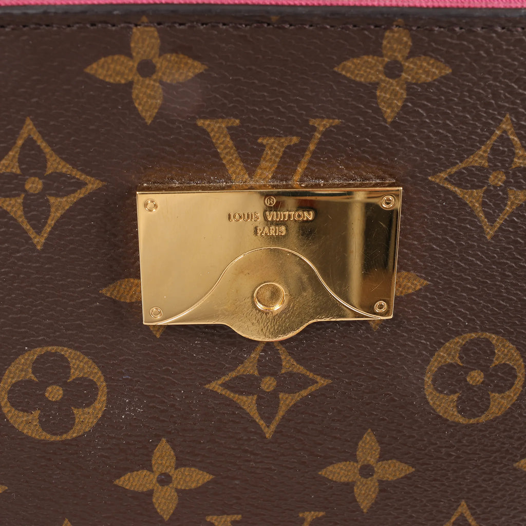 Louis Vuitton Cluny BB Monogram Canvas 2Way Handbag in Brown x Pink M42738
