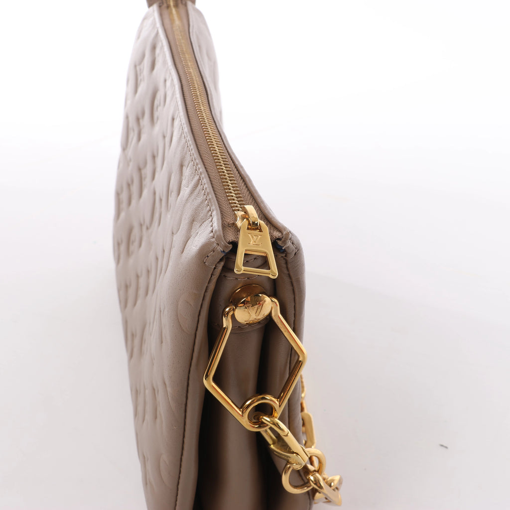 Louis Vuitton Coussin PM Monogram Embossed Shoulder Bag in Beige M21263