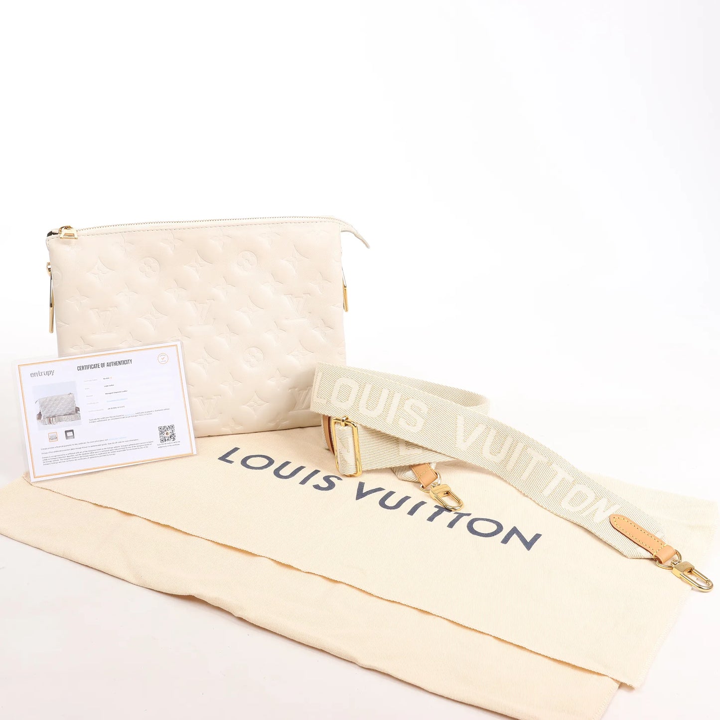 Louis Vuitton Coussin PM Monogram Embossed Crossbody Bag in White M57793