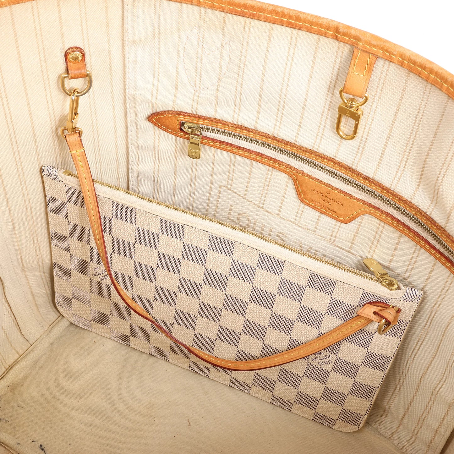 Louis Vuitton Damier Azur Neverfull MM Shoulder Bag N41361