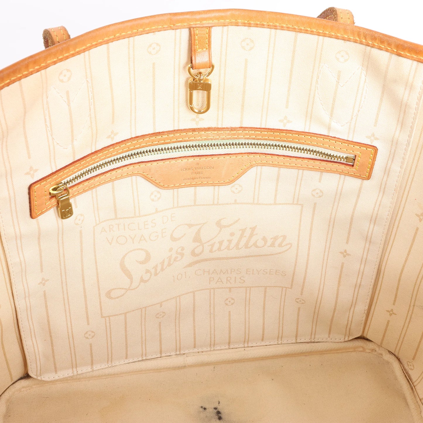 Louis Vuitton Damier Azur Neverfull MM Shoulder Bag N51107