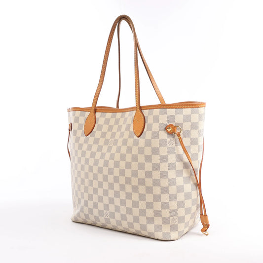 Louis Vuitton Damier Azur Neverfull MM Shoulder Bag N51107